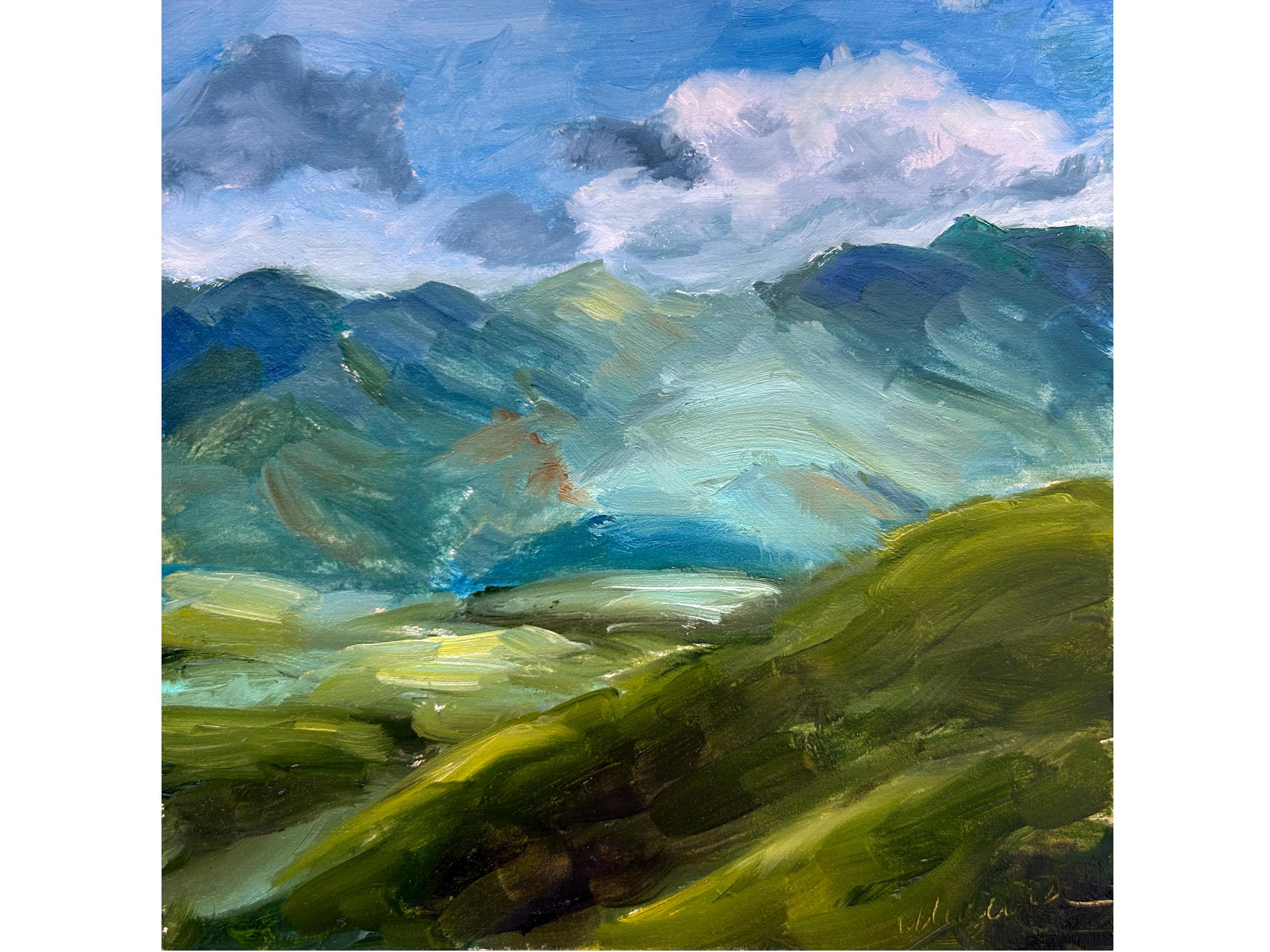 Green Hills Painting ORIGINAL Vermont Art Mountain Valley Oil