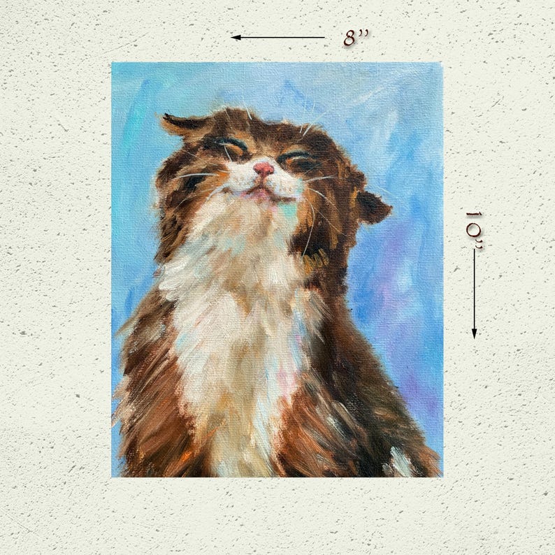 Kitten Painting ORIGINAL Tabby Cat Art Animal Oil Artwork 8'' X 10'' by ...