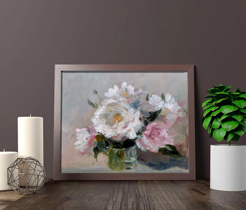 white flower painting