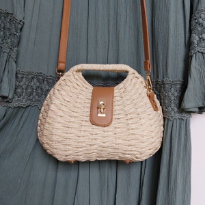 Small woven straw bag, gift, wicker bag, handbag, boho bag, Mother&#39;s Day, Valentine&#39;s Day, birthday
