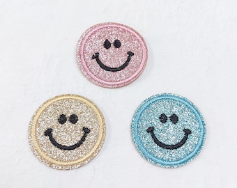 Smiley Bügelbild , Aufnäher  Patch , Bügelpatch , Sticker , Geschenk , Pin , Mitbringsel Kindergeburtstag