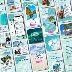 Travel Agent Instagram Template Bundle, Canva Templates for Travel ...