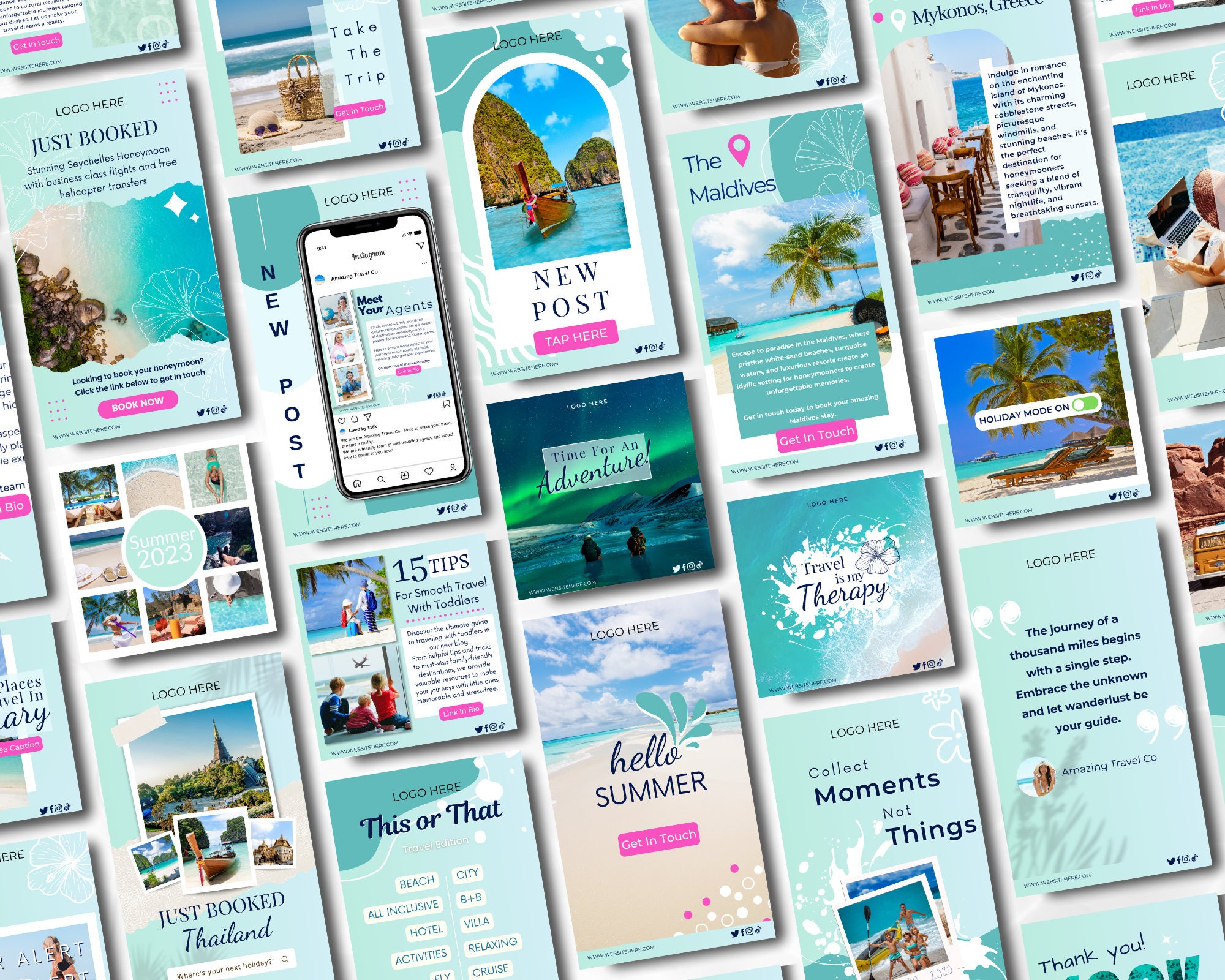 Travel Agent Instagram Template Bundle, Canva Templates for Travel ...