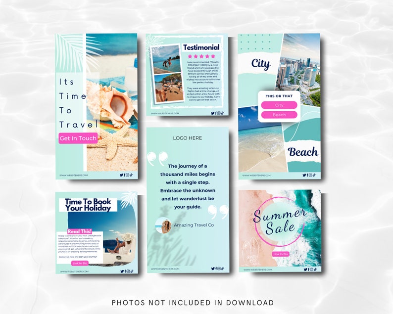 Travel Agent Instagram Template Bundle, Canva Templates for Travel ...