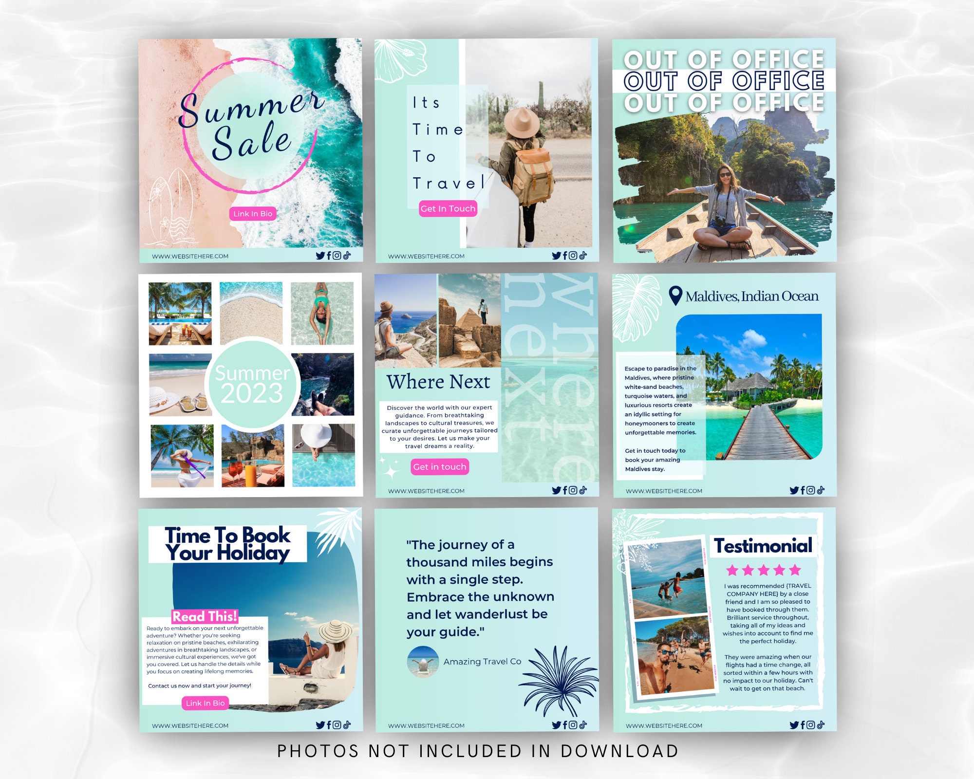 Travel Agent Instagram Templates Canva Templates for Travel - Etsy UK