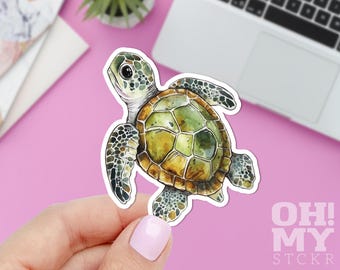 Sea Turtle Sticker: Colorful Vinyl Ocean Animal