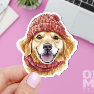 Golden Retriever Dog Sticker: Watercolor Pet Decal