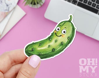 Funny Cucumber Sticker: Vegan Laptop Decal