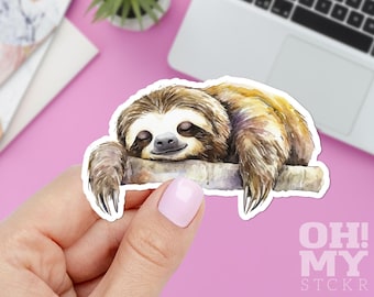 Sleepy Sloth Sticker: Water Resistant Vinyl Decal