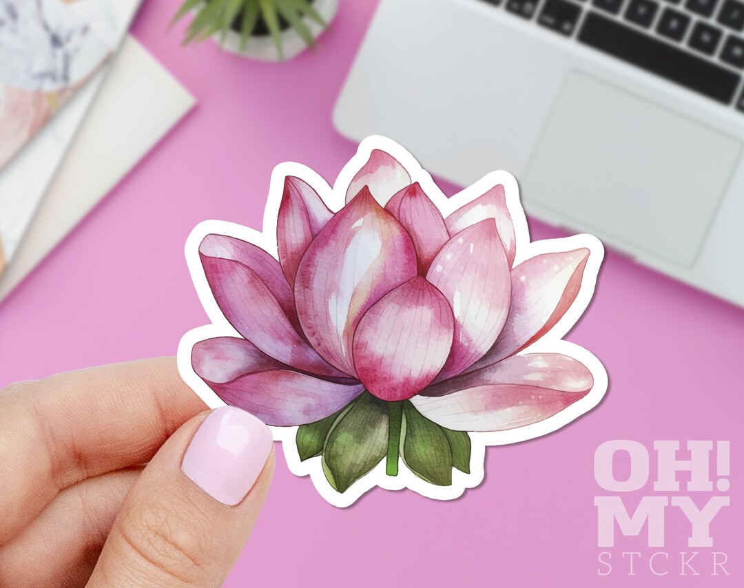 Sticker Lotus Lotus Flower Vinyl Sticker: Water Resistant Laptop Decal - Etsy