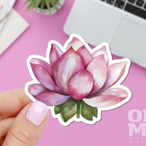 Lotus Flower Vinyl Sticker: Water Resistant Laptop Decal