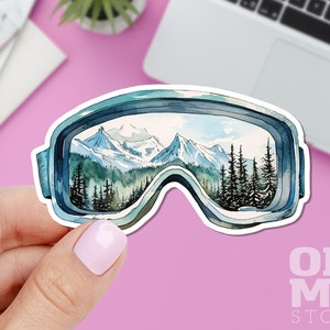 Ski Glasses Sticker, Snowboarding Sticker, Sport Sticker, Winter Stickers, Watercolor Sticker, Macbook Sticker, IPad Sticker, Laptop Sticker