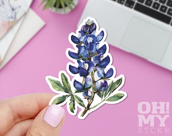 Pegatina de flor de Bluebonnet: calcomanía para portátil de Texas