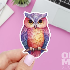 Owl Laptop Sticker: Durable Vinyl Decal