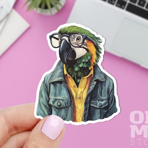 Parrot Sticker, Macaw Sticker, Bird Sticker, Animal Sticker, Funny Sticker, Macbook Sticker, IPad Sticker, Laptop Sticker