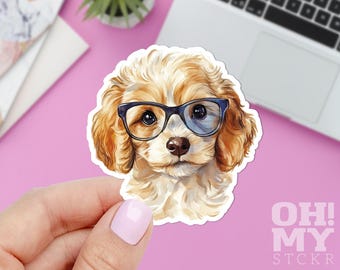 Watercolor Puppy Sticker: Durable Vinyl Decal for Laptop, iPad