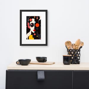 Framed poster in carta opaca with dadapop AI graphic, modern wall art for home decor, perfect art gift for design lovers