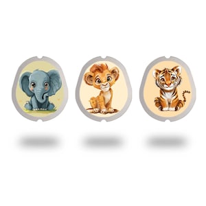 Safari Dexcom G7 Transmitter Sticker, Diabetes Typ 1, Diabetes Aufkleber, Cartoon, Zoo, Kinder