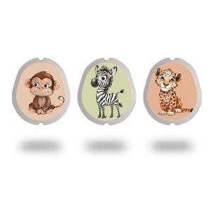 Safari Dexcom G7 Transmitter Sticker, Diabetes Typ 1, Diabetes Aufkleber, Cartoon, Zoo, Kinder