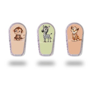 Safari Dexcom G6 Transmitter Sticker, Diabetes Typ 1, Diabetes Aufkleber, Cartoon, Zoo, Kinder