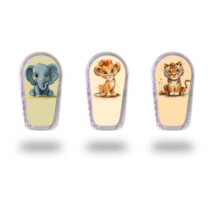 Safari Dexcom G6 Transmitter Sticker, Diabetes Typ 1, Diabetes Aufkleber, Cartoon, Zoo, Kinder