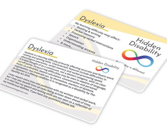 Dyslexia Awareness Information Card