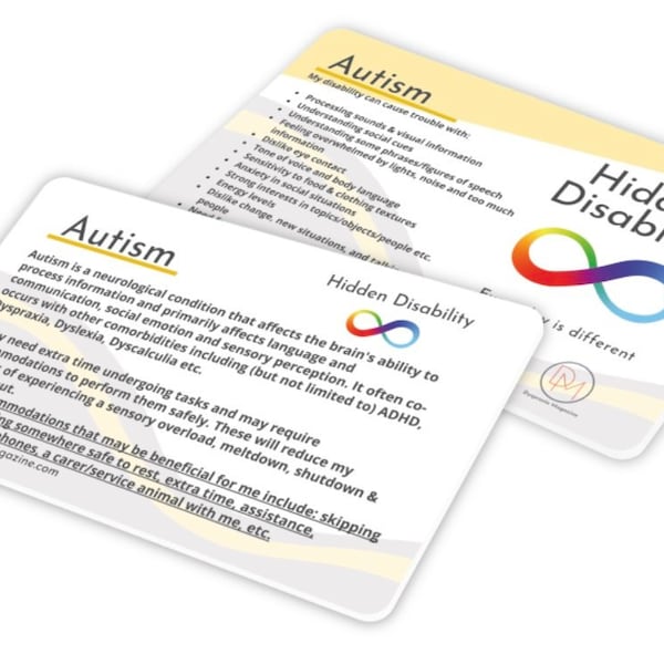 Autism Awareness Information Card