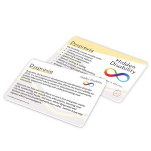 Tarjeta informativa de concientización sobre la dispraxia