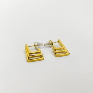 Geometric Stainless Steel Earrings – Gold-Tone or Silver-Tone