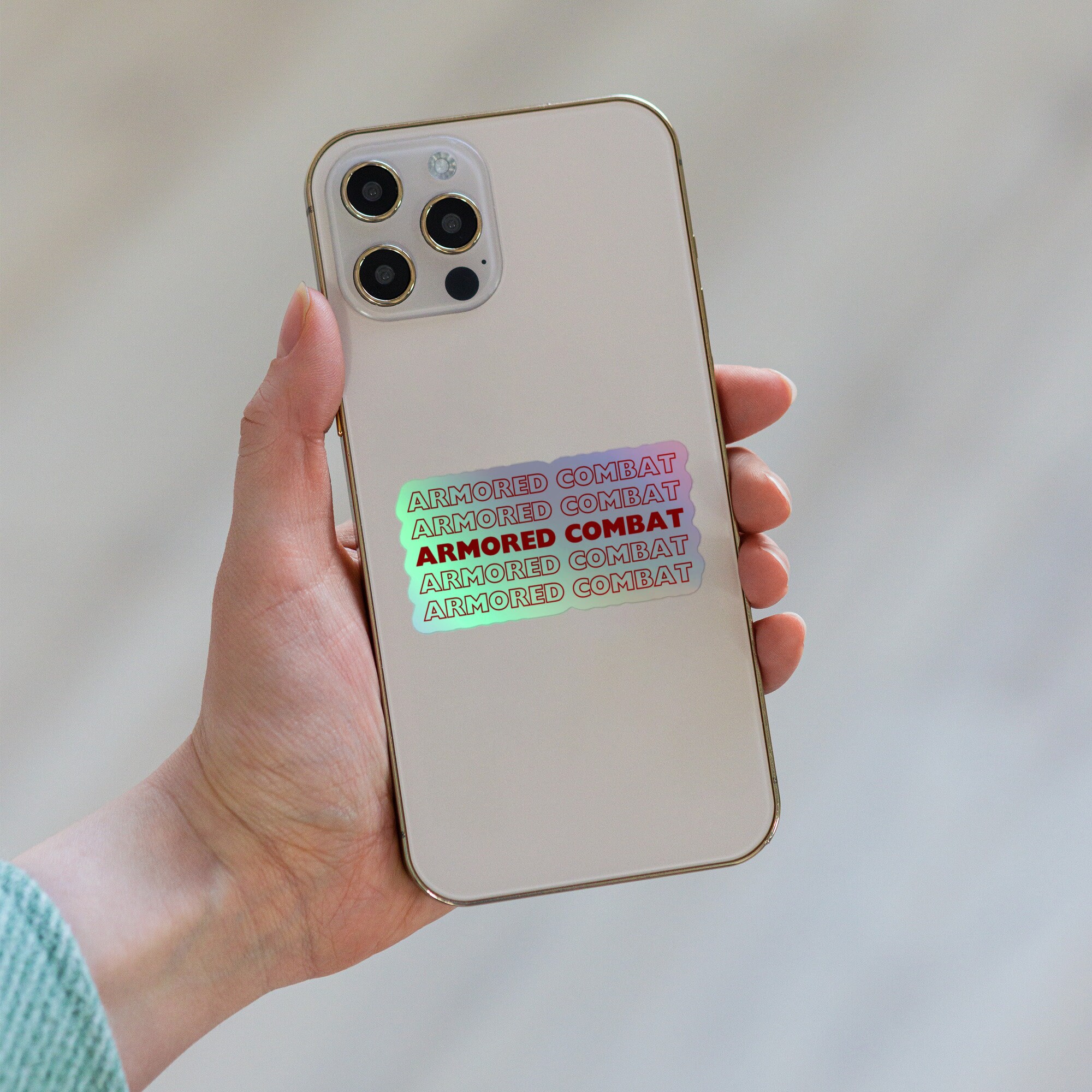 Armored Combat Holographic Sticker - Etsy