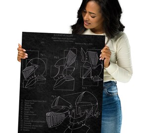 English Armet Schematic Poster