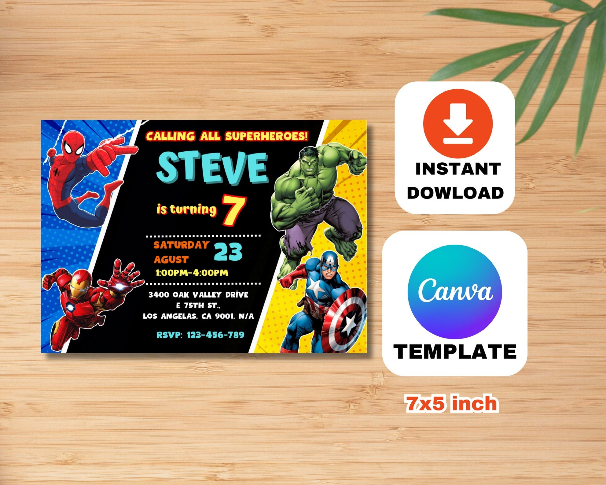 Avengers Birthday Party Invitation, Boy Editable Template Calling All ...