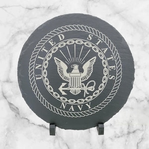 US Navy Decorative Engraved Slate Plaque - OFFICIALLY LICENSED