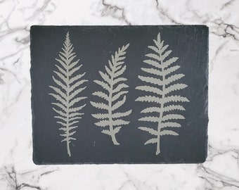 Decorative Slate Plaque - Fern Leaves