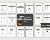 Airbnb Vorlagen SET | Editierbare Willkommensvorlagen fĂĽr Ferienwohnung | Canva Template, Booking, Wifi, Anleitungen, Check Out
