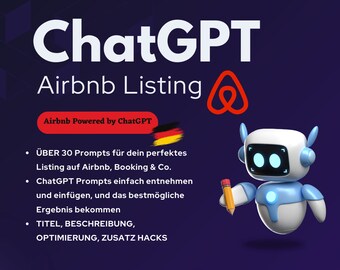 Airbnb ChatGPT Listing Prompts: Increase your bookings, short-term rentals, vacation rentals – PDF - Instant Download