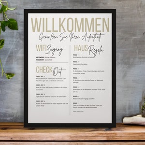 Airbnb Vacation Rental Welcome Sheet - Welcome Template, Welcome Sign Short-Term Rental Template - Canva Editable