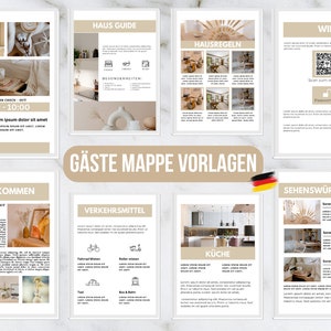 Airbnb Willkommensmappe, Willkommensbuch, Ferienwohnung Guide, Welcome Book, Deutsch, 100% Kostenlos bei Canva bearbeiten, Gästebuch