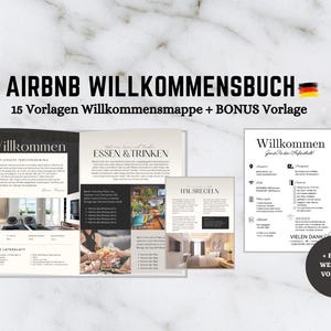 Willkommensbuch Airbnb Vorlagen | Ferienwohnung Mappe, Ferienwohnung Hausordnungsmappe | Airbnb Guidebook, 100% Editierbar, Canva