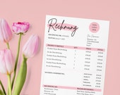 Editierbare RECHNUNG Vorlage - Rechnungsvorlage Kleinunternehmer - Canva Template - Rechnungsschreiben - Deutsche Vorlage, Businessrechnung
