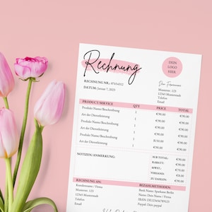 Editable INVOICE template - Invoice template for small businesses - Canva template - Invoice letter - German template, business invoice