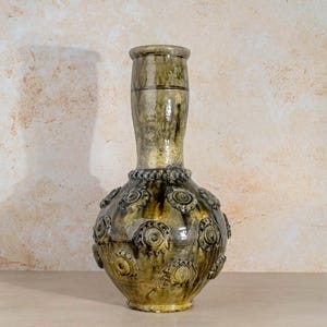 Wazon Tamegroute Ochre Yellow, ręcznie wykonany, ceramika marokańska, 50 cm
