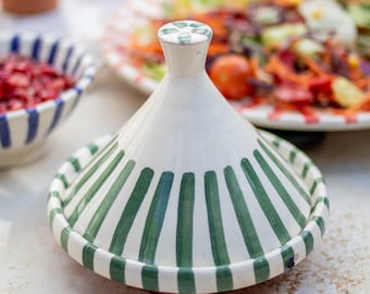 Ręcznie robiony marokański tagine: ceramiczna miska do serwowania z pokrywką