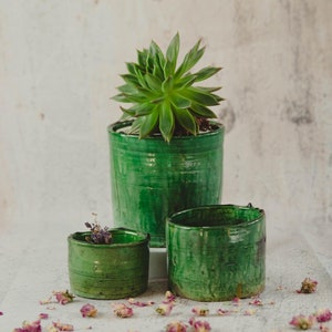 Moroccan vintage tamegroute planter pot handmade glazed pottery pot ceramic indoor plant indoor planters tamegroute pottery