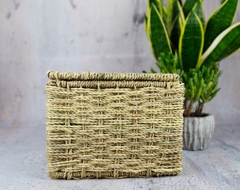 Petits paniers de rangement en osier - Panier de rangement sur la poitrine - Organiseur de panier de rangement en osier