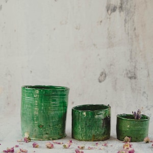 Moroccan vintage tamegroute planter pot handmade glazed pottery pot ceramic indoor plant indoor planters tamegroute pottery