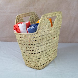 Handwoven Palm Leaf Bag: French Market Basket, Moroccan Straw Bag