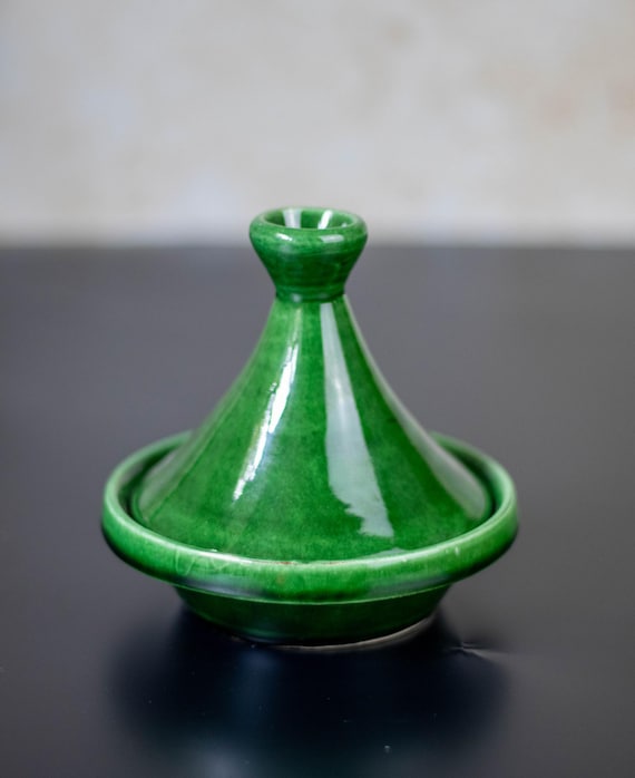 Teak Resin S Green チークレジン Sサイズ グリーン　toky Mini Moroccan Tagine: Handmade Tamegroute Green Ceramic Serving