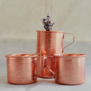Set of 4 Aluminium Mug Drinking Mugs Handmade Mug