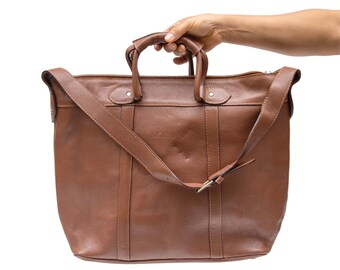 Oversized Leather Women Shoulder Handbag Weekend Travel Bag